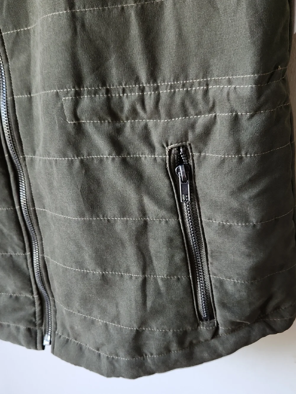 Jack By BB‎ Dakota Hey-Ya Hooded Vest sz M Green Faux Fur Zip
